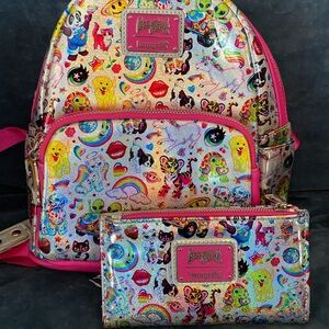 Loungefly Lisa Frank Backpack and Wallet Set